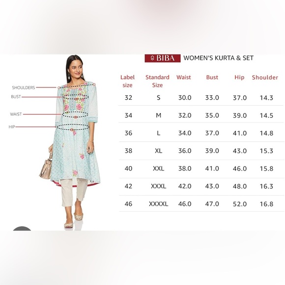 BIBA Floral Print Shift Dress Size 36 Kurta‎ - Picture 12 of 12